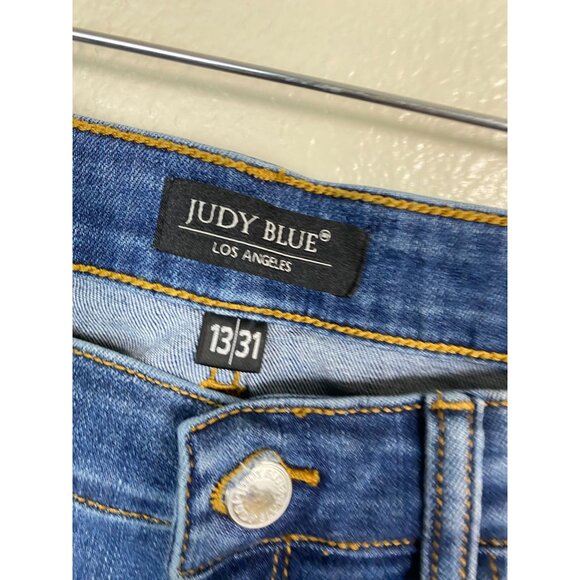 Judy Blue Womens Skinny Fit Distressed Mid Rise Ankle Jeans Size 31 Blue Denim - Picture 3 of 16